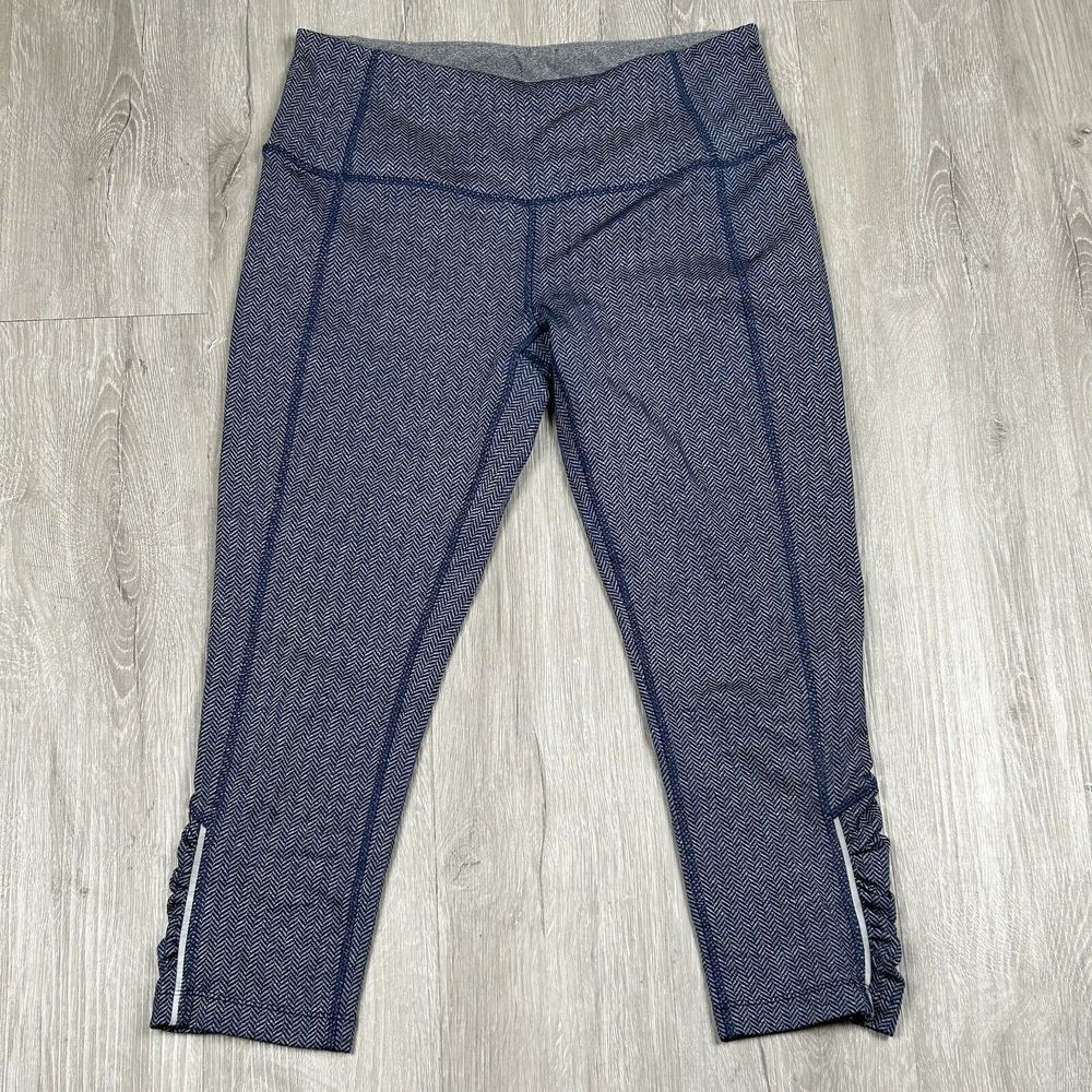Mondetta Women's Active Herringbone Blue Capri - Size: Medium Legging Gym Yoga